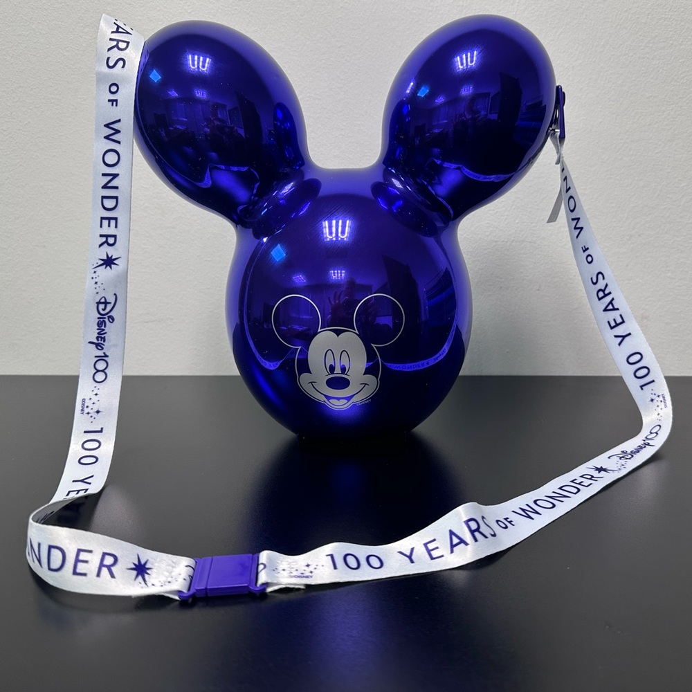 Purple Mickey Mouse Container with Shoulder Carrying Strap